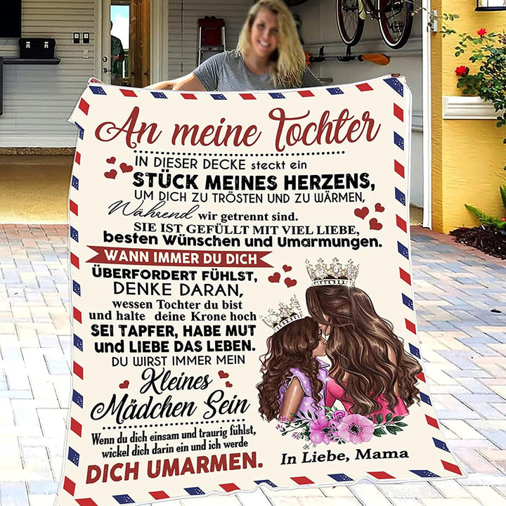 Kuscheldecke Personalisierte Geschenke,Decke An Meine Tochter Deutsch ,Mutter zu Tochter Briefdecke,