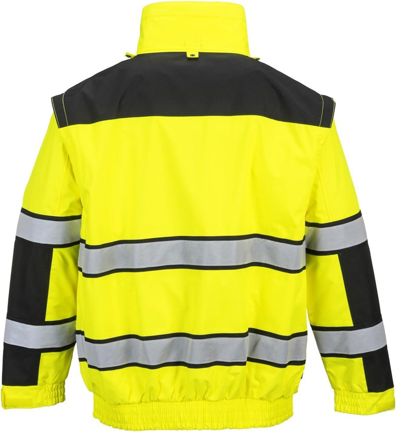 Portwest Klassische Warnschutz-Pilotjacke, Grösse: XXXL, Farbe: Gelb/Schwarz, C466YBRXXXL 3XL gelb /