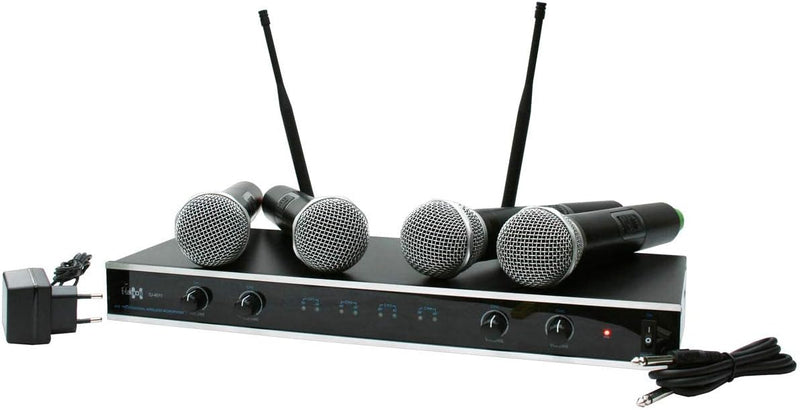 E-Lektron IU-4011 digital UHF Funkmikrofon System 4x Hand-Mikrofon drahtlos Set …