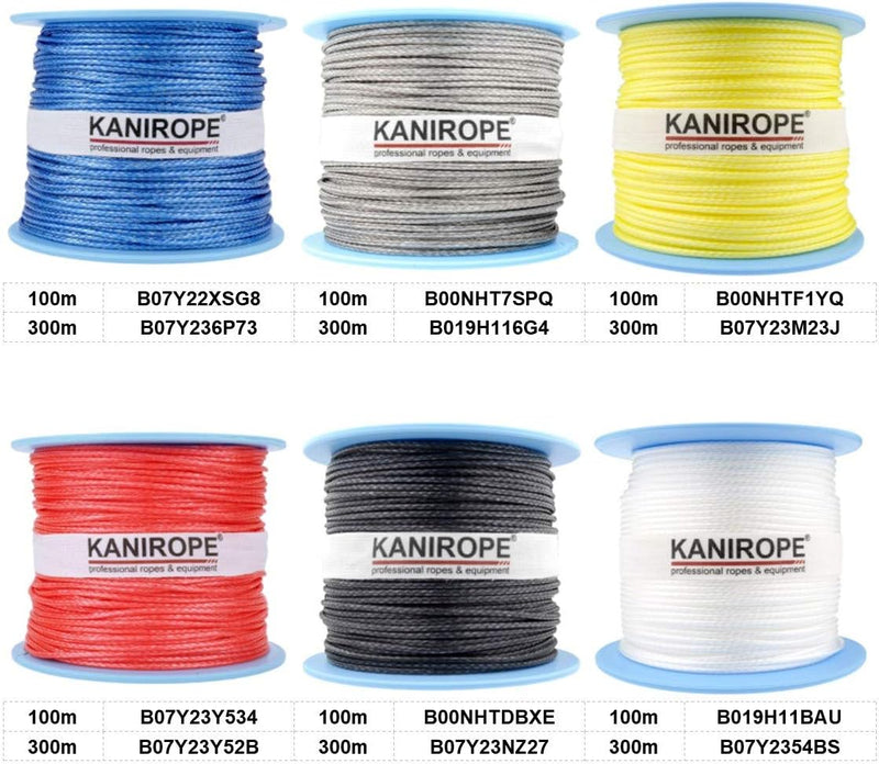 Kanirope® Dyneema Seil PRO 2,5mm 100m Schwarz 12-fach geflochten SK78 verstreckt beschichtet, 100m S