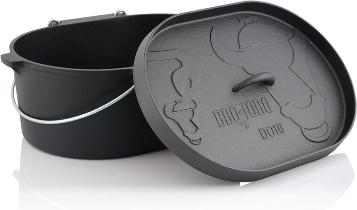 BBQ-Toro Dutch Oven DO10 I 9,3 Liter Gusseisen Kochtopf ohne Füsse I bereits eingebrannt - preseason