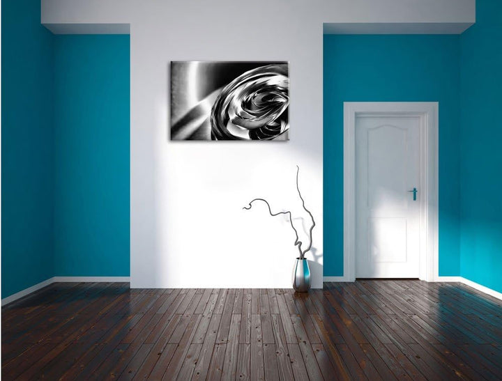 Monocrome, Abstrakte Form, Format: 100x70 auf Leinwand, XXL riesige Bilder fertig gerahmt mit Keilra