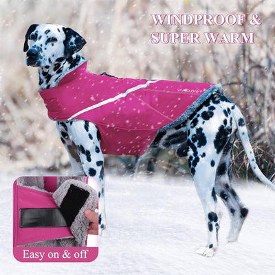 VIVAGLORY Winterjacke für Hunde, Warme Hundemäntel für kaltes Wetter Leicht Fleecefutter, Hundemänte