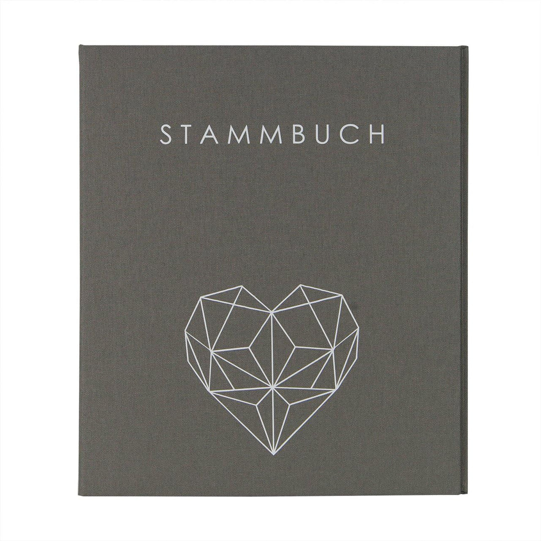 Hochzeitideal - Stammbuch der Familie Geometric grau DIN A5 - Buchbinderleinen Stammbuch Hochzeit -