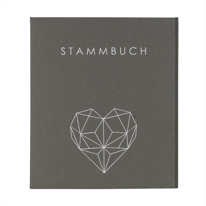 Hochzeitideal - Stammbuch der Familie Geometric grau DIN A5 - Buchbinderleinen Stammbuch Hochzeit -