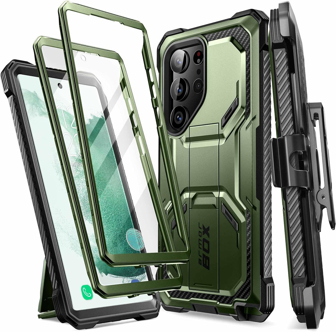 i-Blason Armorbox Series Hülle für Samsung Galaxy S23 Ultra 5G Bumper Case mit 2 Vorderseite (ohne D
