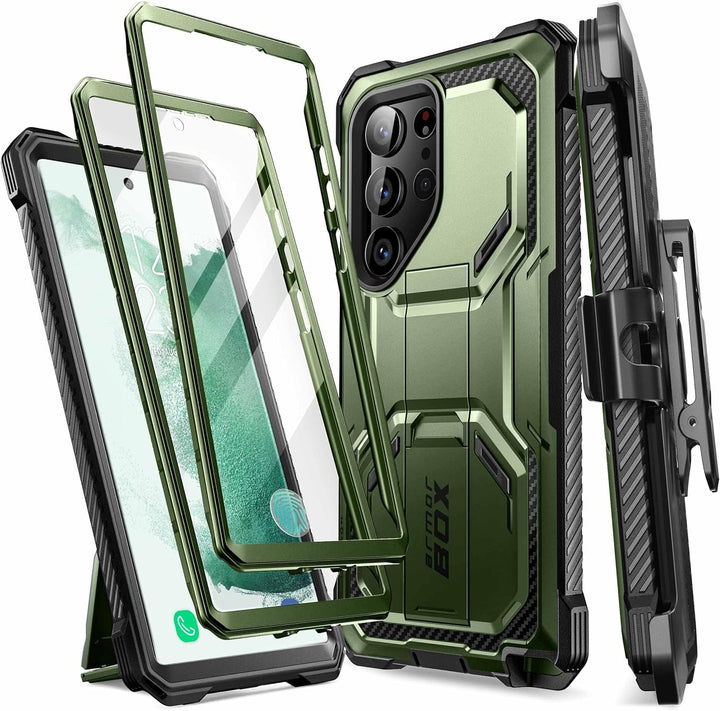 i-Blason Armorbox Series Hülle für Samsung Galaxy S23 Ultra 5G Bumper Case mit 2 Vorderseite (ohne D
