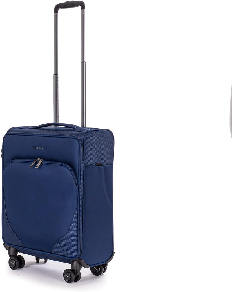 Stratic Mix Koffer Weichschale Reisekoffer Trolley Rollkoffer Handgepäck, TSA Kofferschloss, 4 Rolle