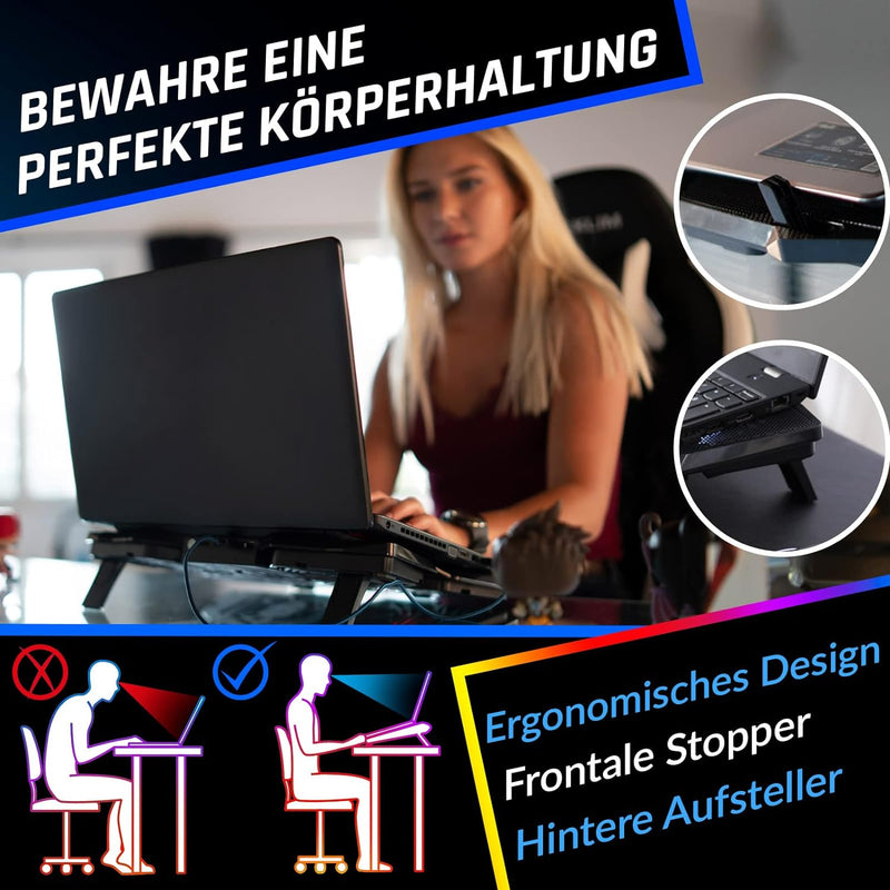KLIM Cobra Laptop Kühler - Mehr als 500 000 verkaufte Einheiten - NEU 2023 - Leistungsstark - Schnel
