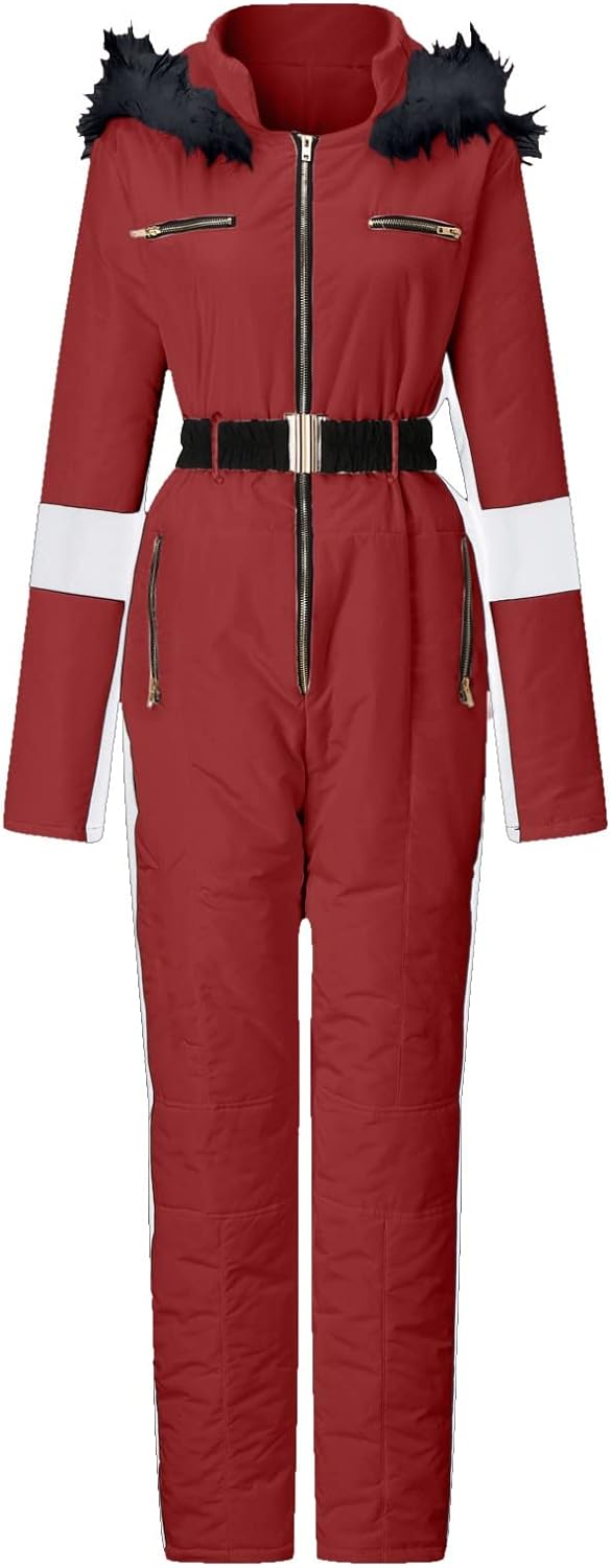 Fannyfuny Damen Schneeanzug Skianzug Winter Warme Skioverall Skifahren Skianzüge Overall Jumpsuit Fr