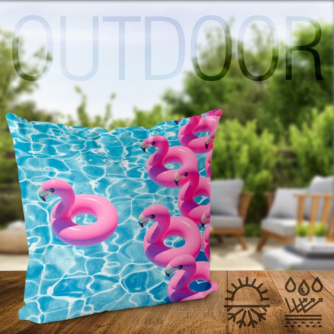 VOID Swimming Pool Flamingos Kissenbezug Kissenhülle Sofakissen Kissen Deko Outdoor-Kissen Dekokisse