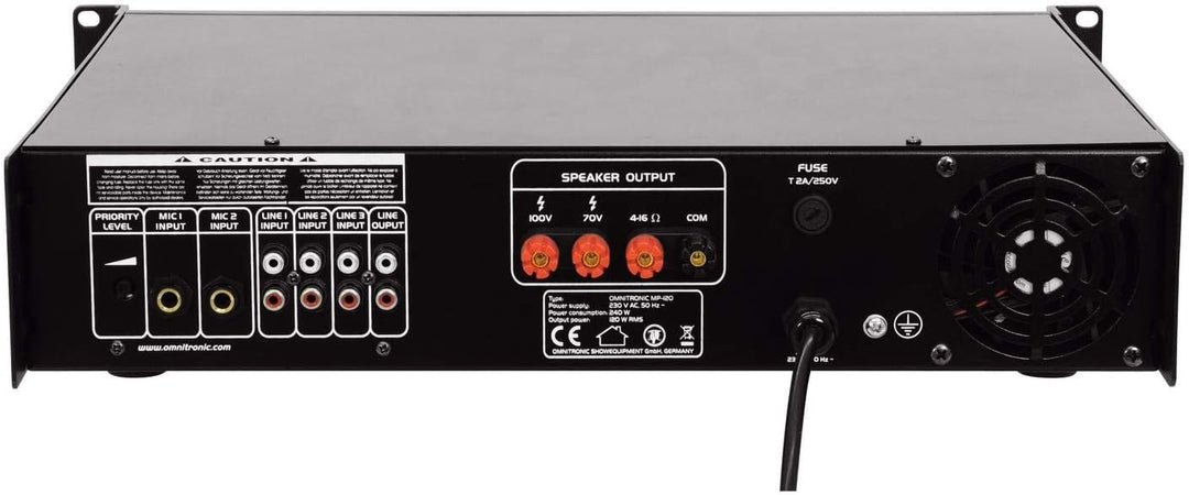 OMNITRONIC MP-120 ELA-Mischverstärker | ELA-Mono-Mischverstärker, 120 Watt