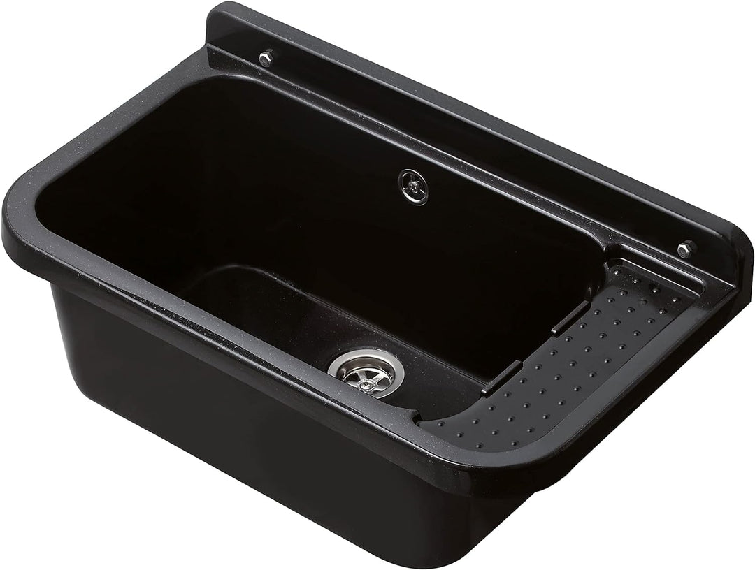 Negrari 2051BNAM Wandwaschbecken aus Harz, säurebeständig, ideal für Feuchträume, Outdoor, L60 x P34
