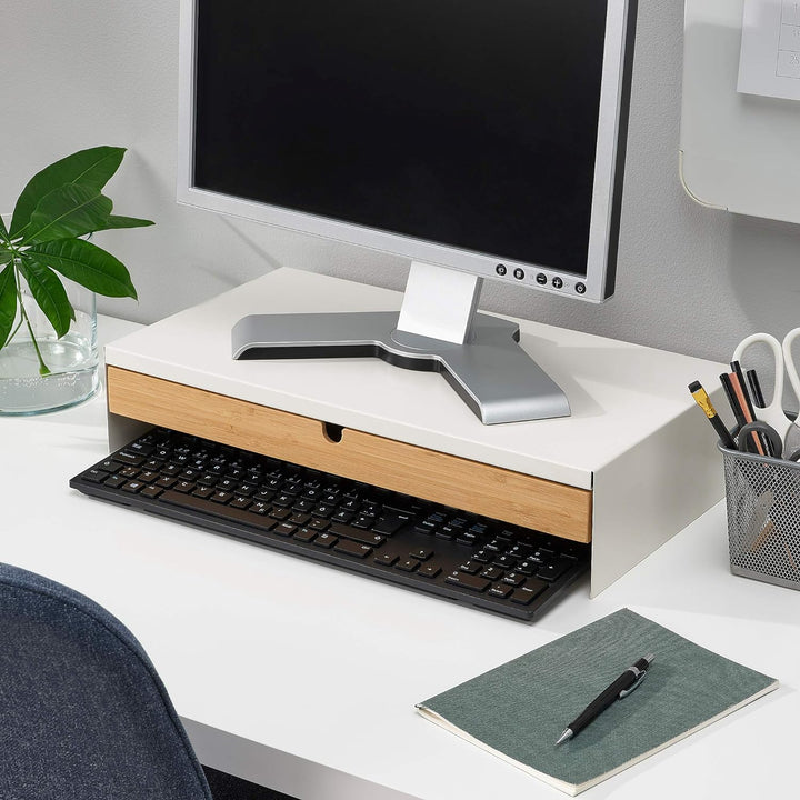 IKEA ELLOVEN Monitorständer mit Schublade, Weiss