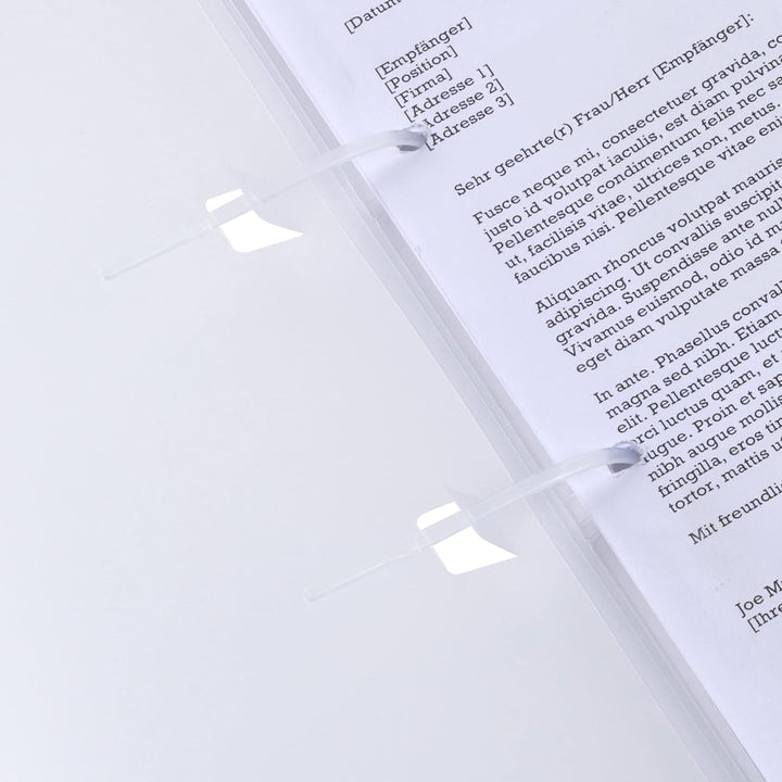 Oxford Schlaufenhefter A4, aus Kunststoff, transparent, farblos, 10 Stück, farblos