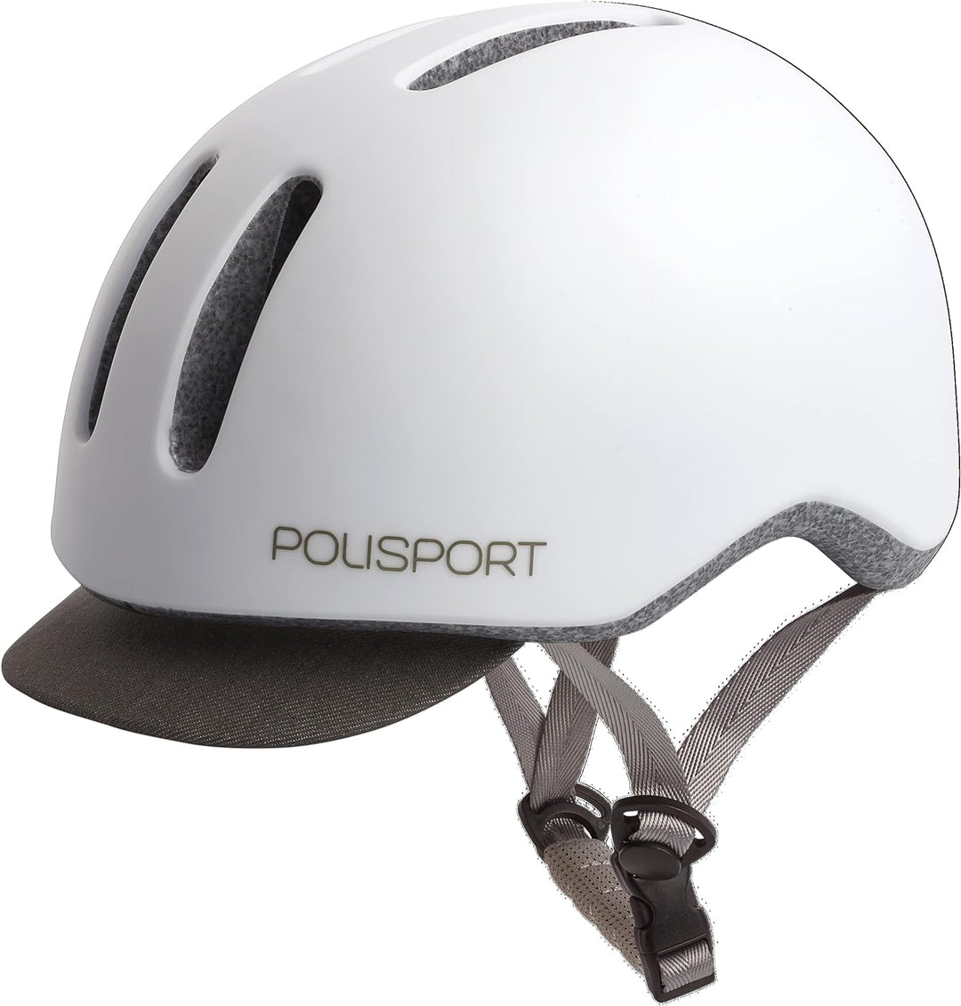 Polisport Unisex – Erwachsene Commuter Helm, White matt/Grey, L