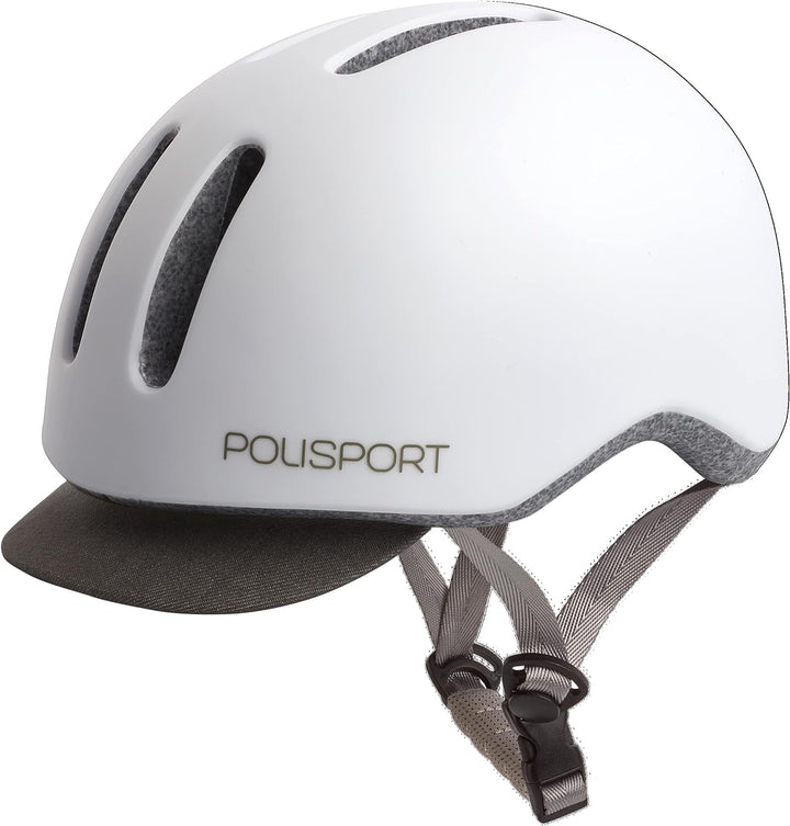 Polisport Unisex – Erwachsene Commuter Helm, White matt/Grey, L