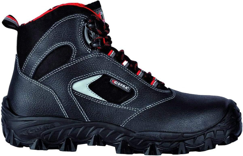 Cofra FW320-000.W46 FOWY S3 SRC Sicherheitsstiefel, Schwarz/Rot, Grösse 46 46 EU, 46 EU