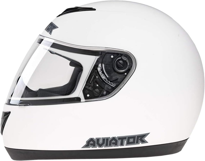 Integralhelm Mit Sonnenblende Weiss Matt Helm Motorradhelm Quad Klapphelm Schutz L - 59-60 cm, L - 5