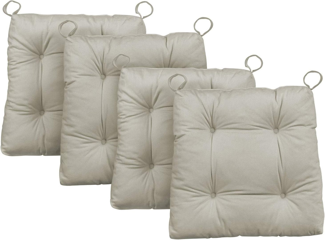 Traumnacht Stuhlkissen Premium 4er Set, mit einem Baumwollbezug, 38 x 40 x 7 cm, beige, Öko-Tex zert