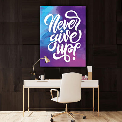 wandmotiv24 Deko Acrylglas Wand-Bild, Grösse 120x90cm, Hochformat, Never give up, Pastell-Farben, Bi