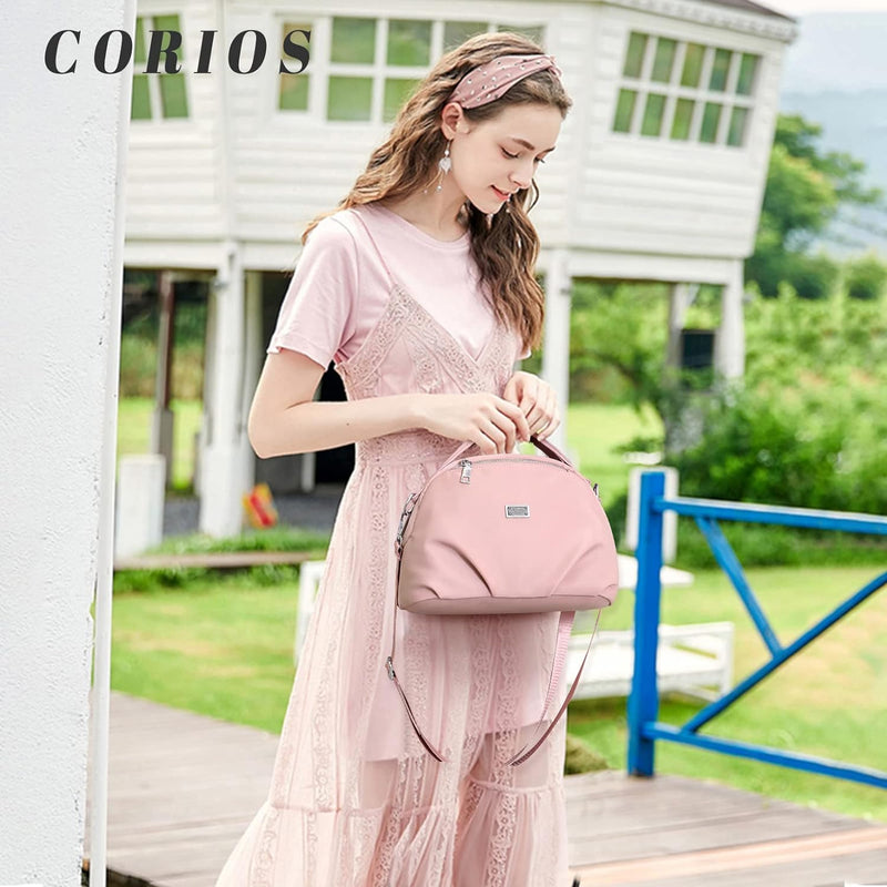 CORIOS Damen Schultertasche Nylon Handtasche Casual Umhängetasche Leicht Henkeltasche Tragetasche Wa