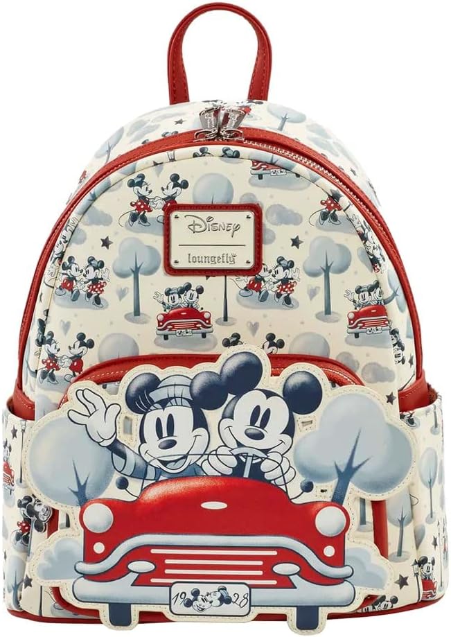 Loungefly Disney Mickey & Minnie Springtime Car Ride Mini Rucksack Exklusiv, Sepia, Mini, Mini Rucks