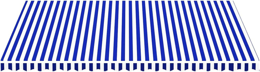 Gecheer Markisenbespannung Sonnenschutz Markisenstoff Markisentuch Markise Blau und Weiss 5x3,5 m