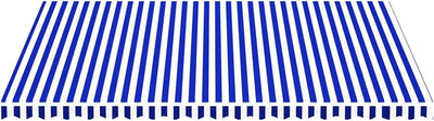 Gecheer Markisenbespannung Sonnenschutz Markisenstoff Markisentuch Markise Blau und Weiss 5x3,5 m