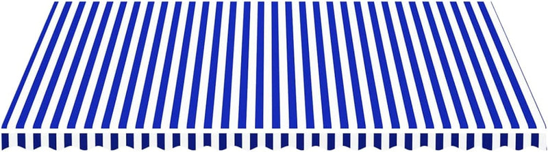 Gecheer Markisenbespannung Sonnenschutz Markisenstoff Markisentuch Markise Blau und Weiss 5x3,5 m