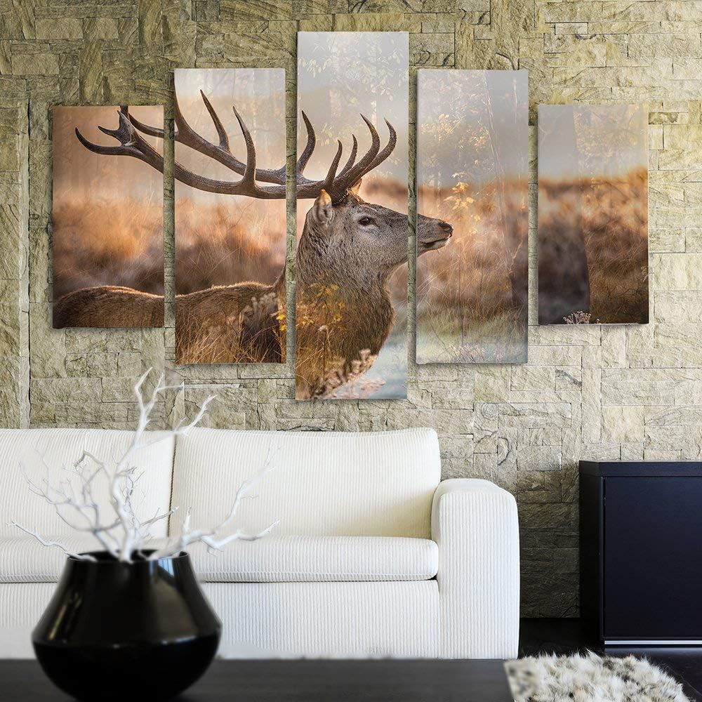 Feeby. Leinwandbild - 5 Teile - Bilder, Wand Bild, Wandbilder, Kunstdruck XXL, 5-Teilig, Typ A, 150x