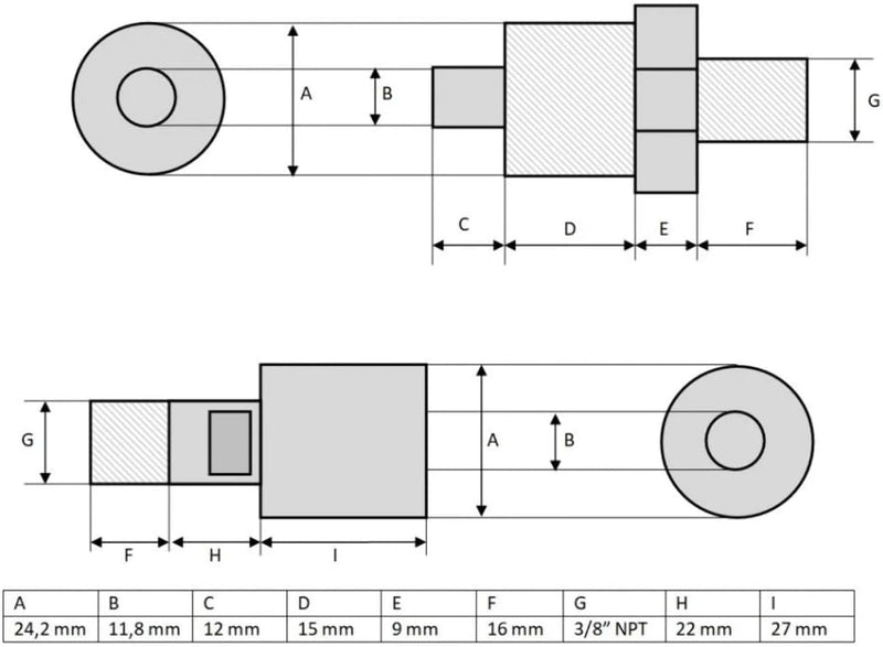 Kurzhubzylinder (5 Ton, 7 mm) (YG-5B)