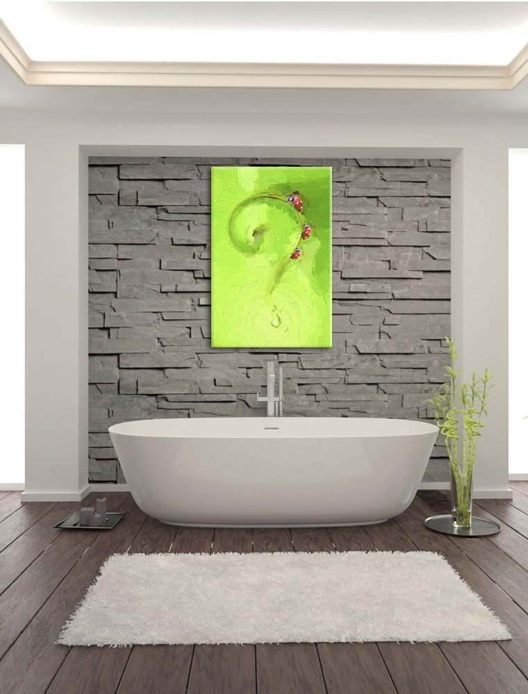 Pixxprint Marienkäfer Folgen dem Fragezeichen Kunst Pinsel Effekt, Format: 100x70 auf Leinwand, XXL