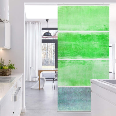 Bilderwelten Raumteiler Colour Harmony Green 250x120cm inkl. transparenter Halterung, inkl. transpar