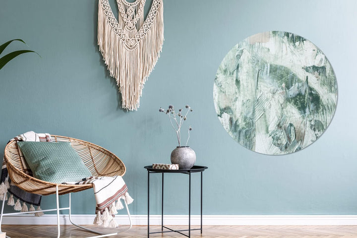 MuchoWow Wandbild Rund Wanddeko Deko Wohnzimmer Bilder 90x90 cm Gartendekoration - Farbe - Abstrakt,
