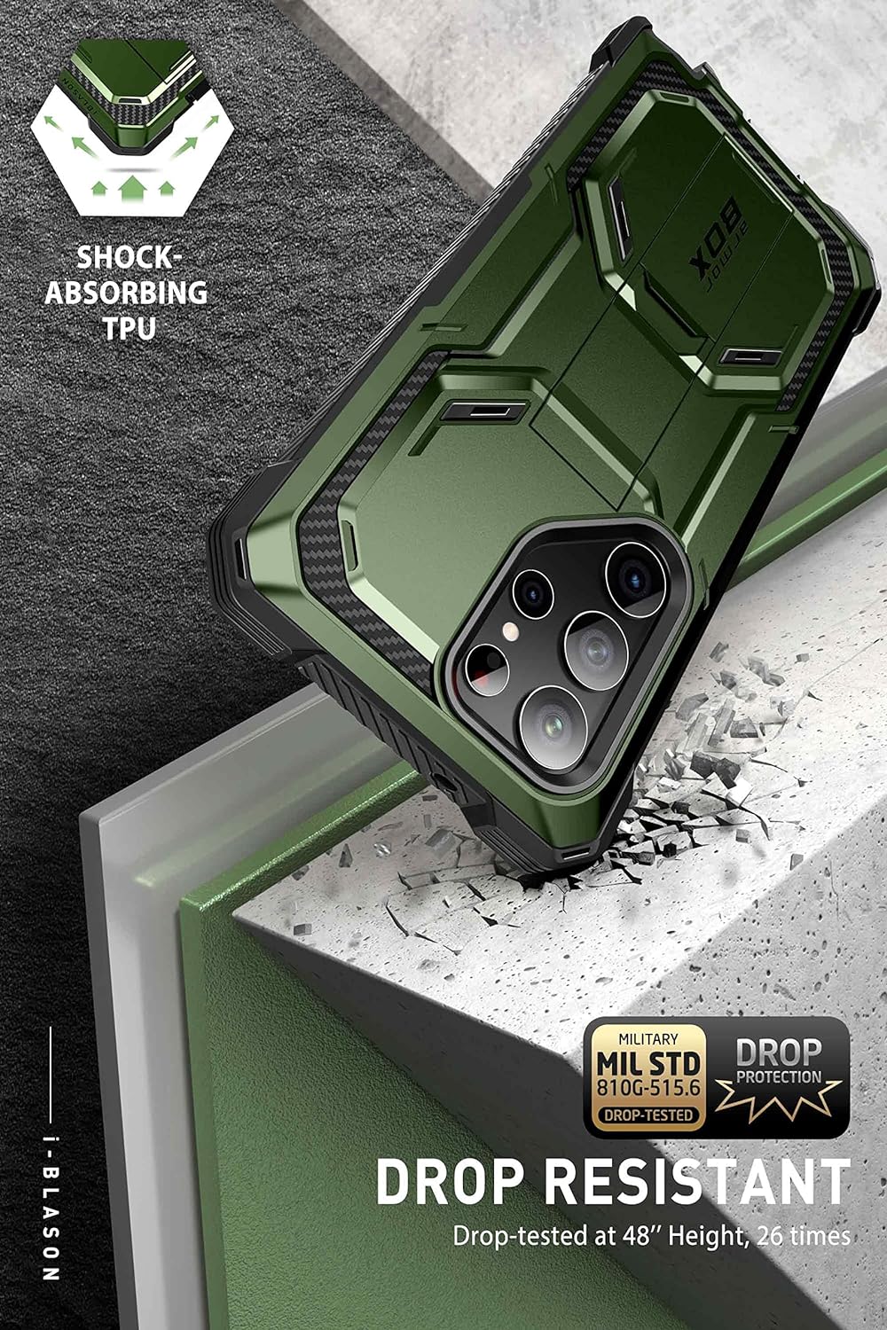 i-Blason Armorbox Series Hülle für Samsung Galaxy S23 Ultra 5G Bumper Case mit 2 Vorderseite (ohne D