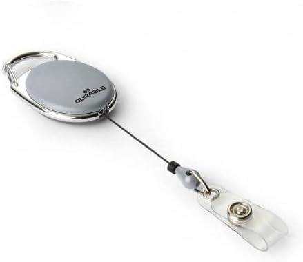 Durable Schlaufenclip Jojo Style (mit Metallclip und Druckknopfschlaufe) 10 Stück grau, 832410, grau