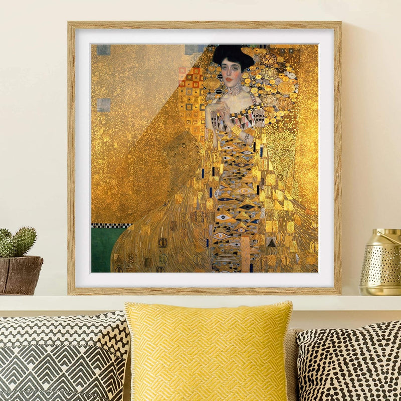 Bild mit Rahmen - Gustav Klimt - Adele Bloch-Bauer I - Farbe Eiche, 50 x 50 cm 50cm x 50cm Eiche, 50