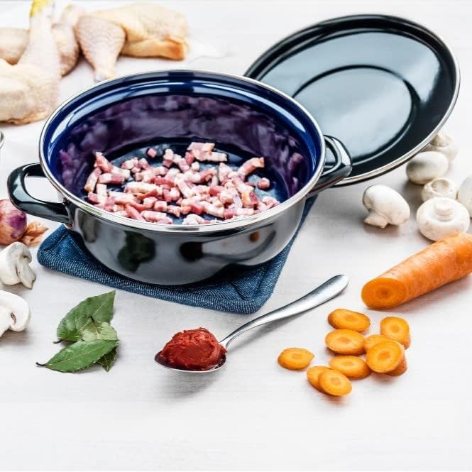 BK Fortalit Induktionsgeeigneter 26cm/7,5L Dutch Oven Bratentopf mit Deckel, Backofen- und Bratensic