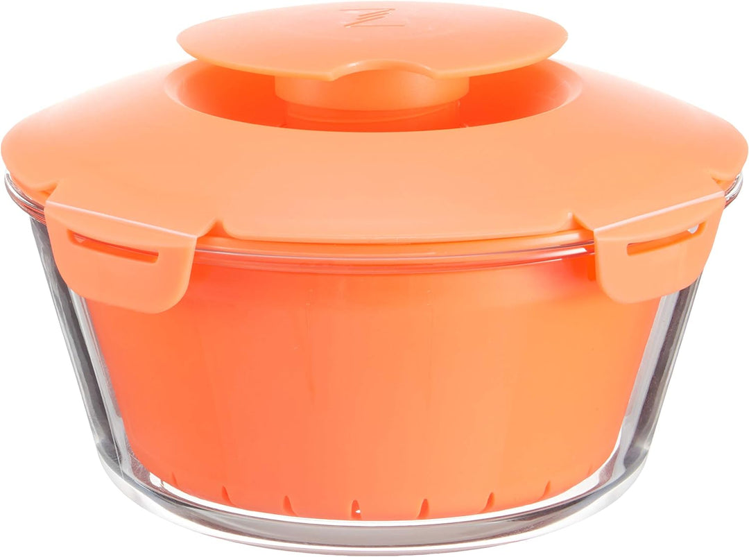 PASABAHCE 4995806 Reiskocher Mikrowelle Zest aus Glas mit Korb aus Kunststoff und Deckel aus rutschf