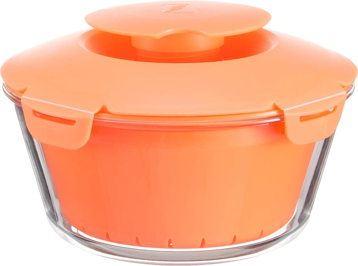 PASABAHCE 4995806 Reiskocher Mikrowelle Zest aus Glas mit Korb aus Kunststoff und Deckel aus rutschf