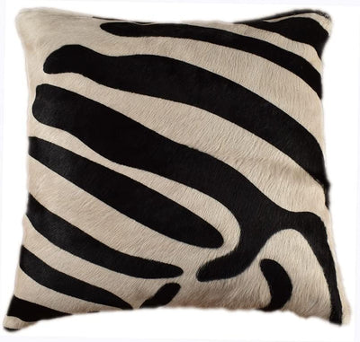 generisch KUHFELL Kissenbezug SCHWARZ Weiss MIT Zebra Print 50X50 cm DEKO Kissen AUS ECHTEM KUHFELL