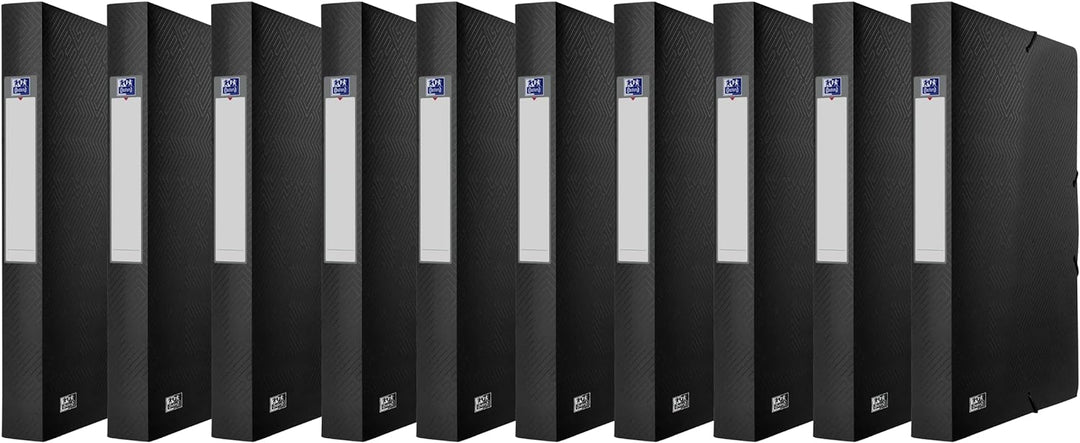 Oxford Sammelbox A4, Rückenbreite 4 cm, Kunststoff, schwarz, 10 Stück, 10