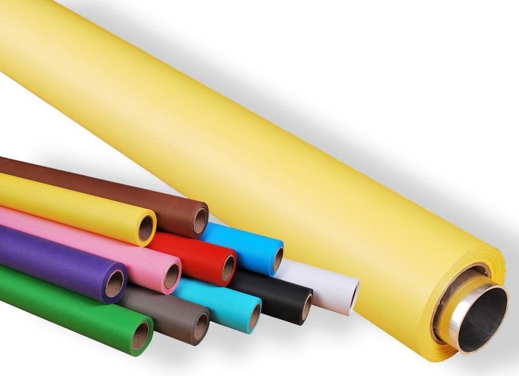 moderntex Papierhintergrund, 11m lang x 2.72m breit gelb, Hintergrundkarton, Expressversand, Gelb