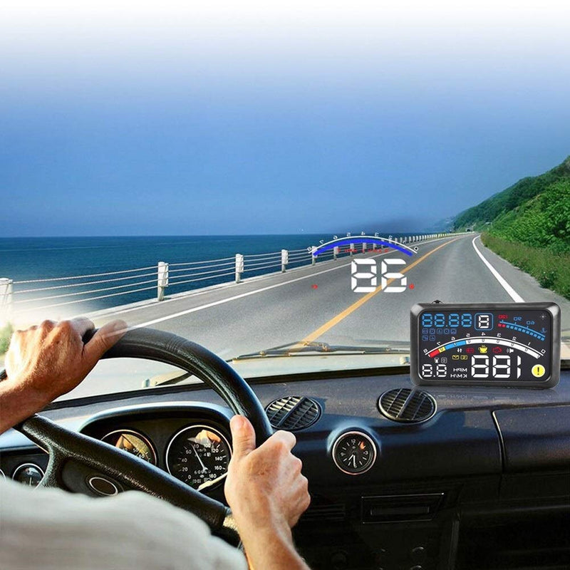 KSTE HD Head-up-Display, 5,5" HD OBD2 Auto HUD Head Up Speed Display Over Speed Warning Plug Play