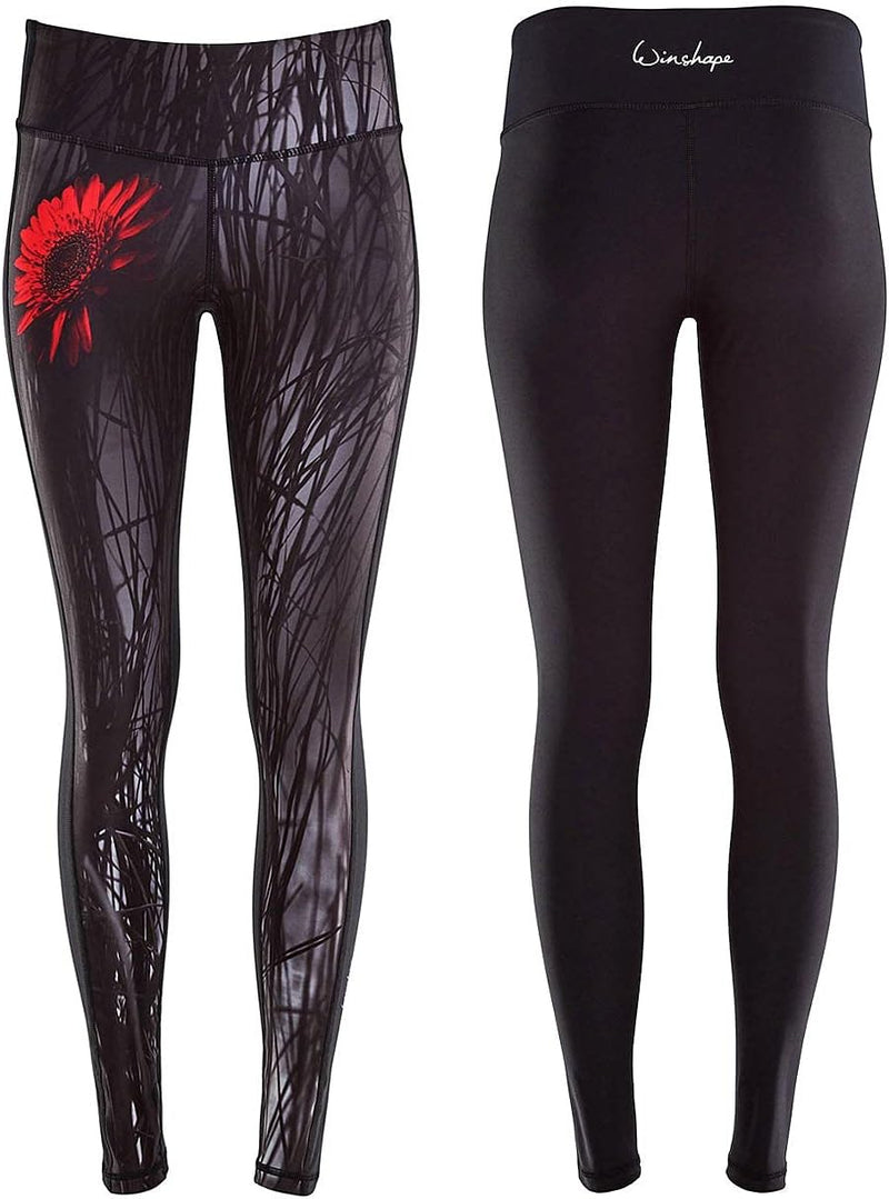 WINSHAPE Damen Leggings Functional Power Shape Tights Ael107, Red Gerbera, Slim Style XS Red Gerbera