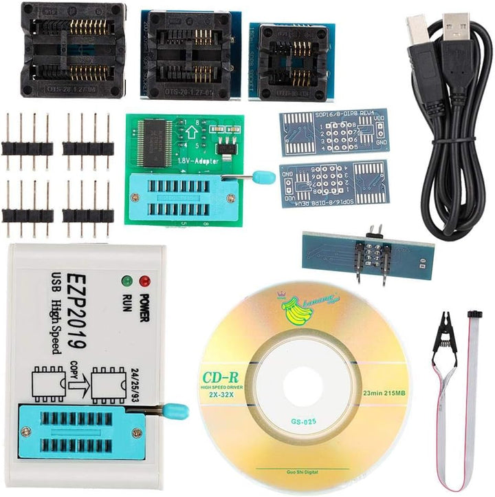 Hochgeschwindigkeits-USB-SPI-Programmierer EZP2019 mit 4 getesteten Basen für Block 24-EEPROM, für 2