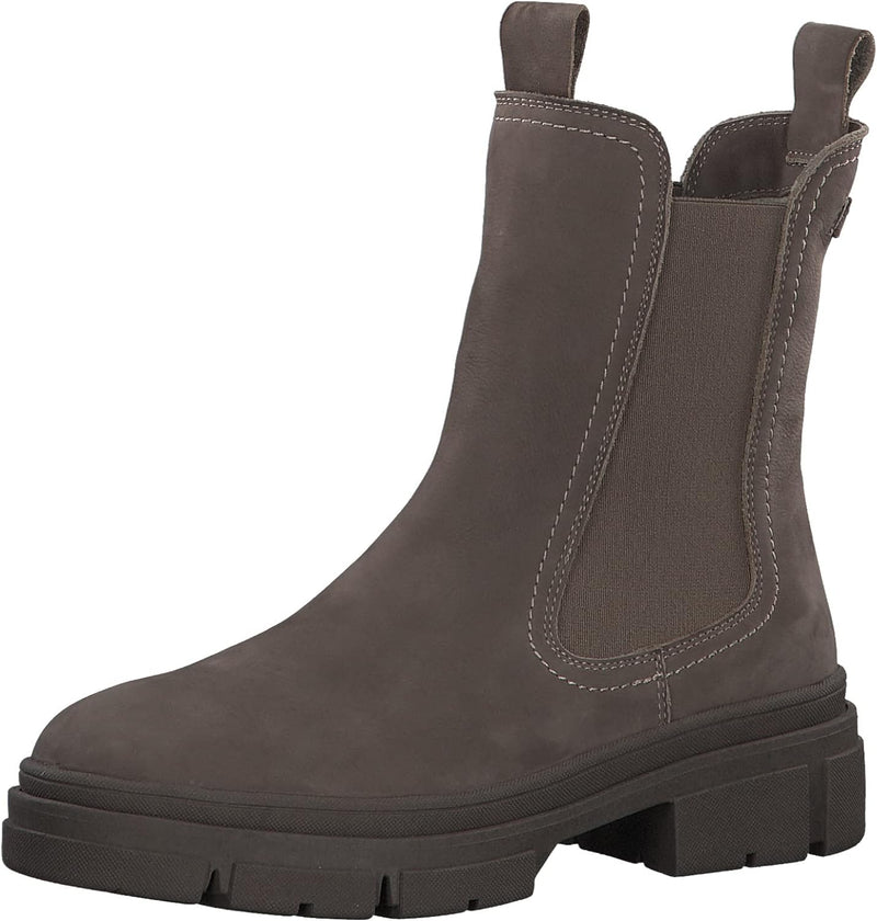 Tamaris Damen Chelsea Boots, Frauen Stiefeletten,TOUCHit-Fussbett 39 EU Braun Pepper Nubuc, 39 EU Br