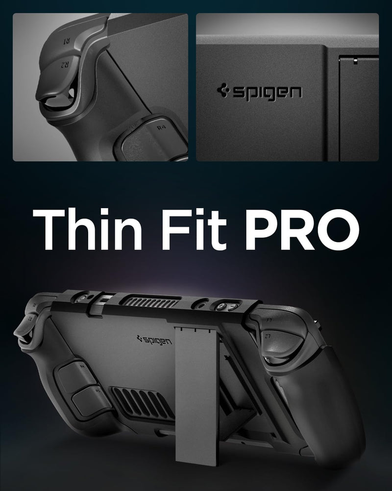 Spigen Thin Fit Pro Hülle mit Ständer Entwickelt für Steam Deck LCD (2022) / Steam Deck OLED (2023)