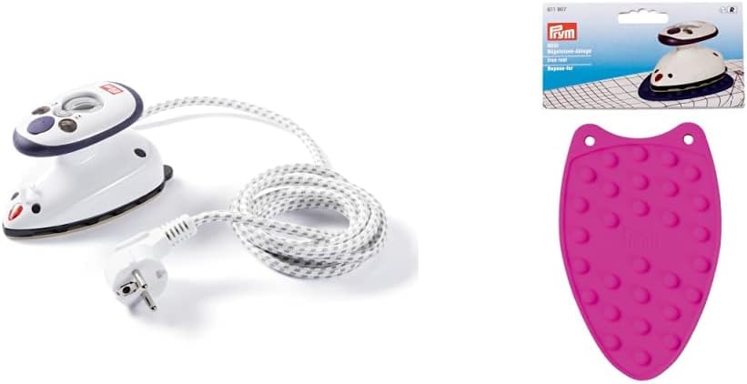 Prym 611915 Dampfbügeleisen Mini & Bügeleisen-Ablage Mini, Silikon, pflaumenblau, Plastik, 7 x 5 x 3